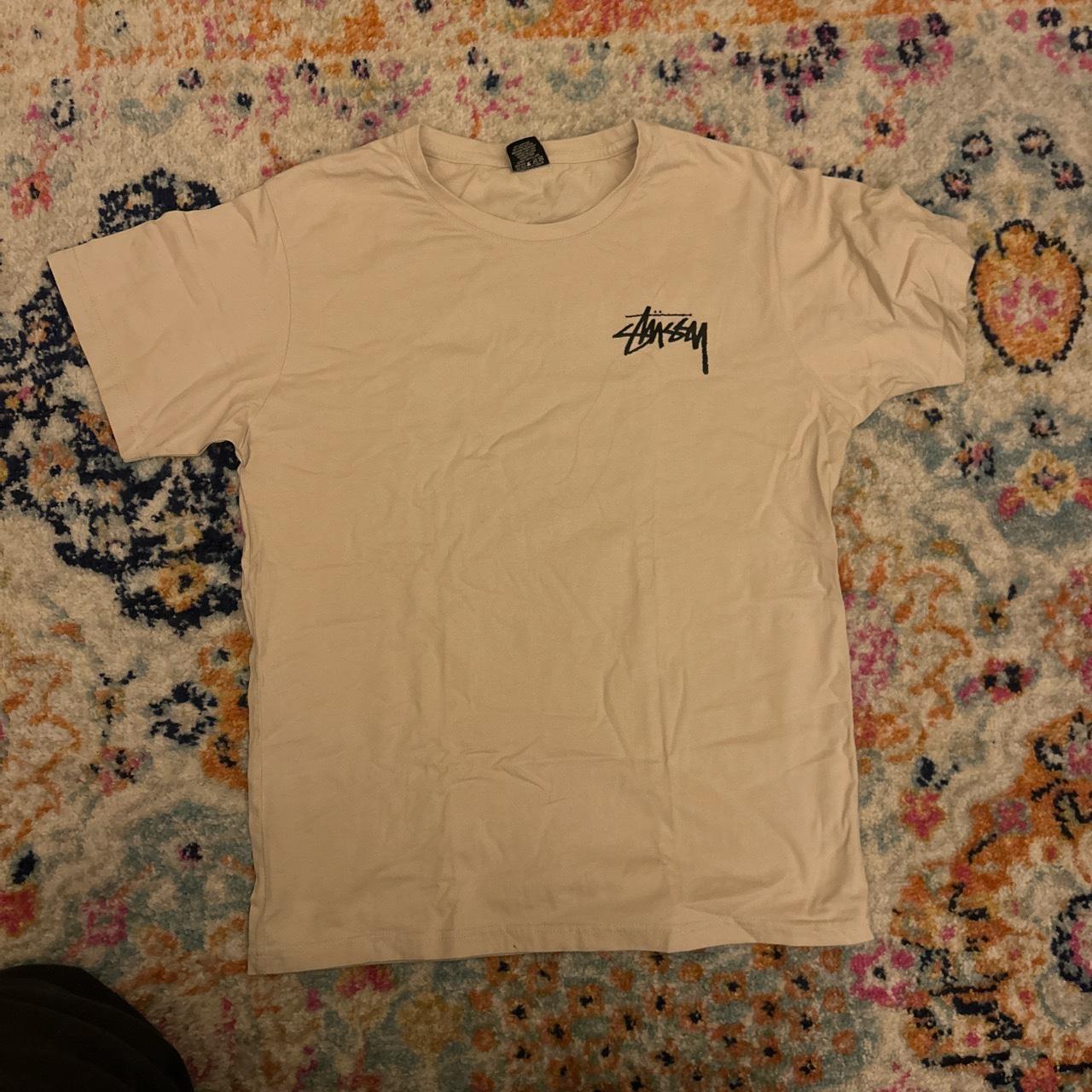 STUSSY Beige Tee Size Medium *No flaws!! #stussy - Depop