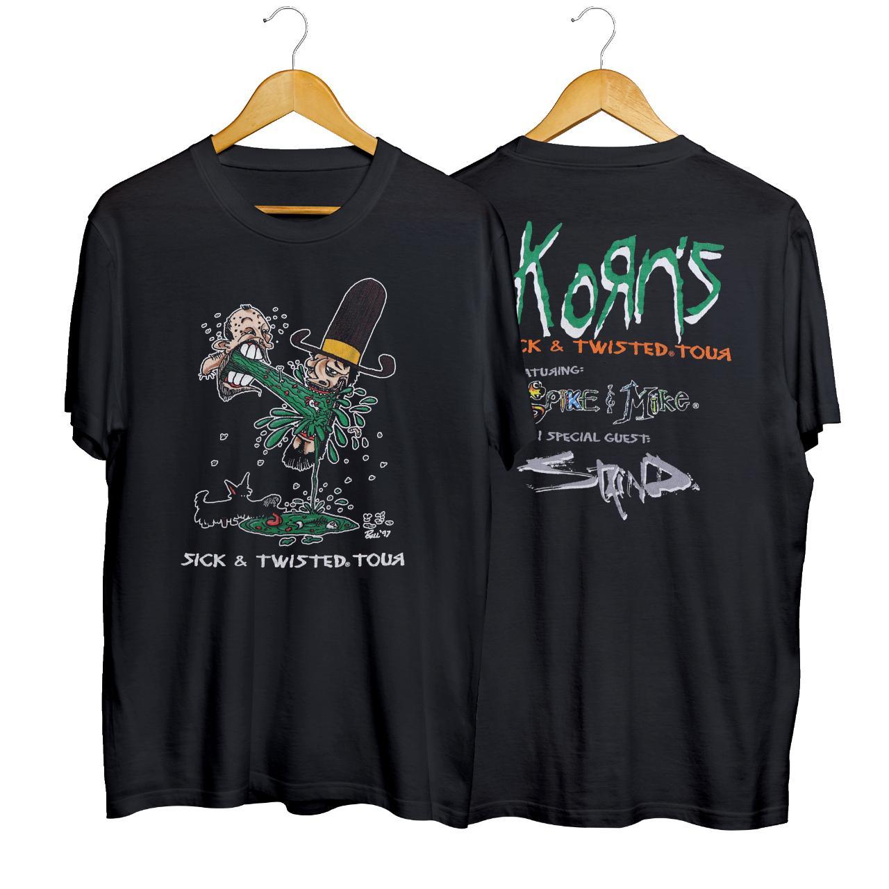 2000 Korn Sick & Twisted Tour T-Shirt Tee Unisex... - Depop