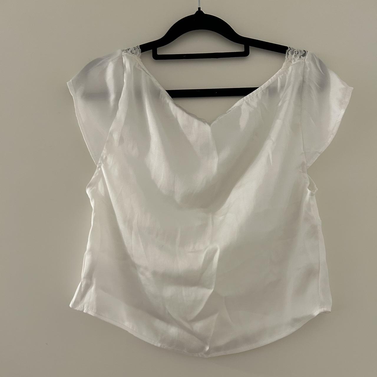 Glassons White Front Tie Top Never Worn Size 12 - Depop