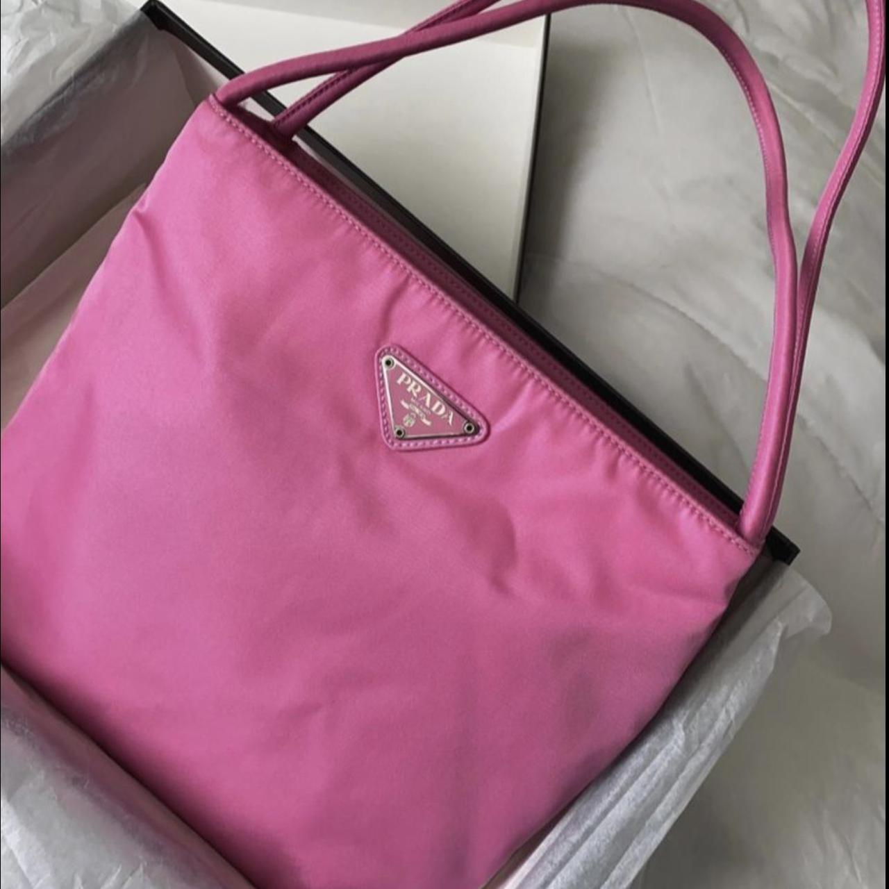 Prada vela nylon crossbody bag in pink 8 x 6' - Depop