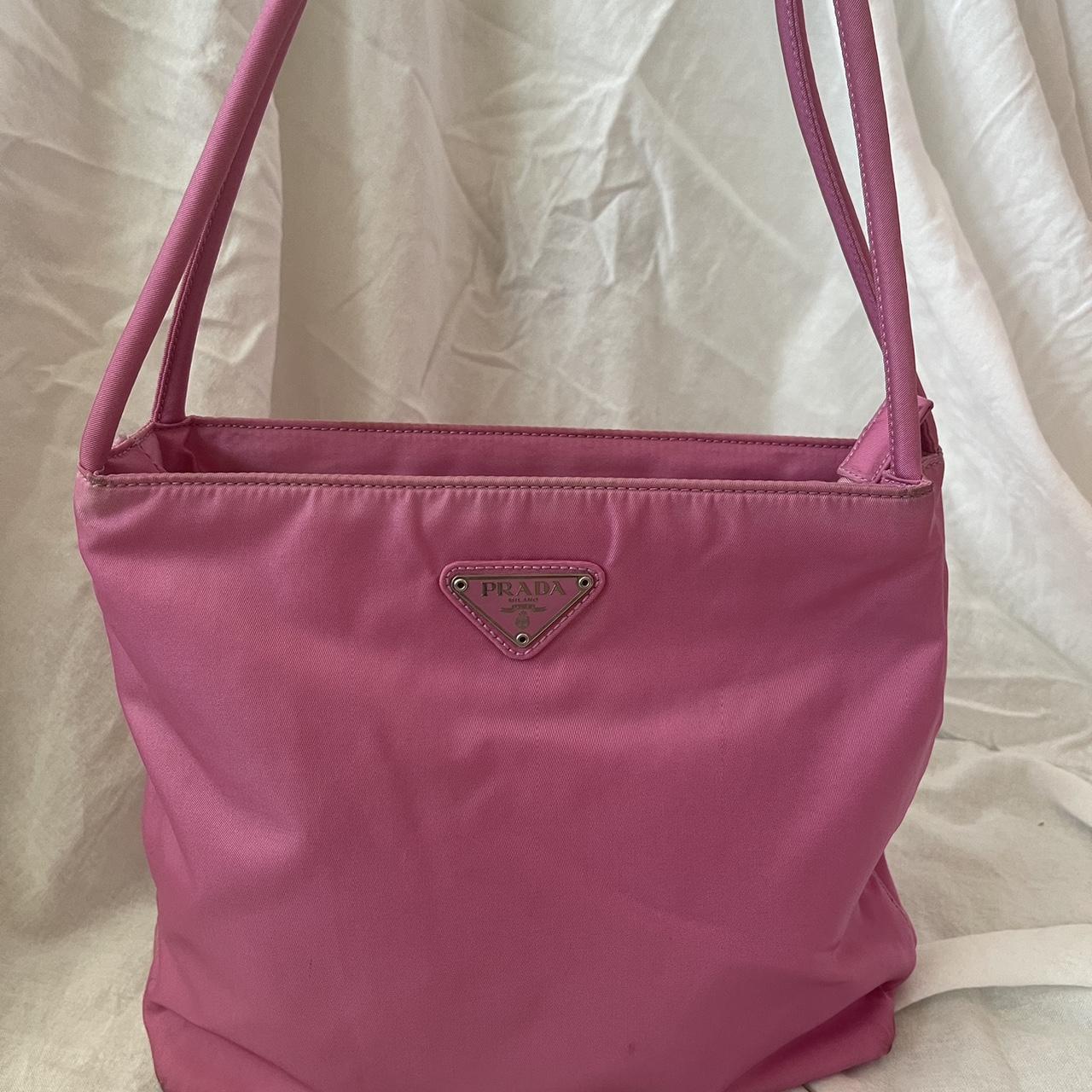 Prada vela nylon crossbody bag in pink 8 x 6' - Depop