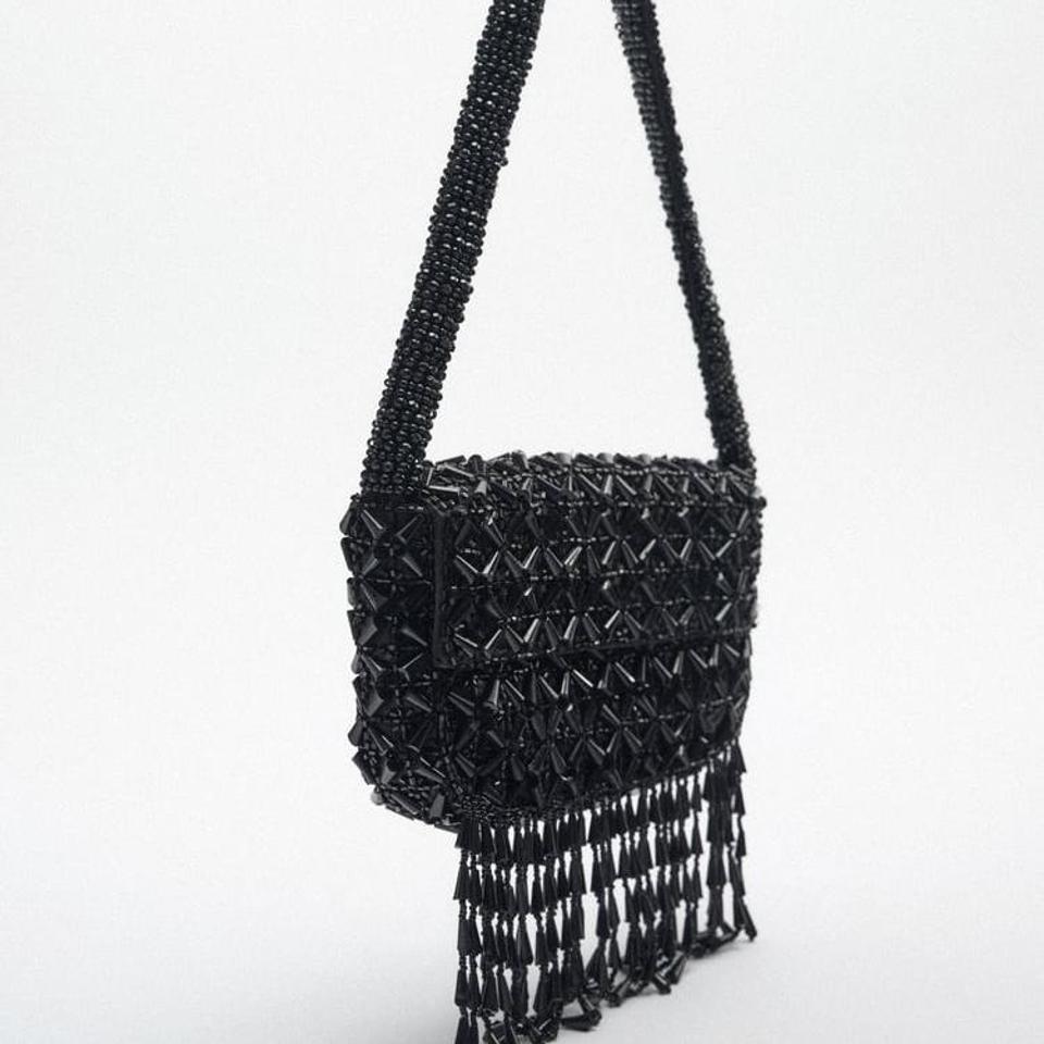 Zara Beaded Fringe Shoulder Bag