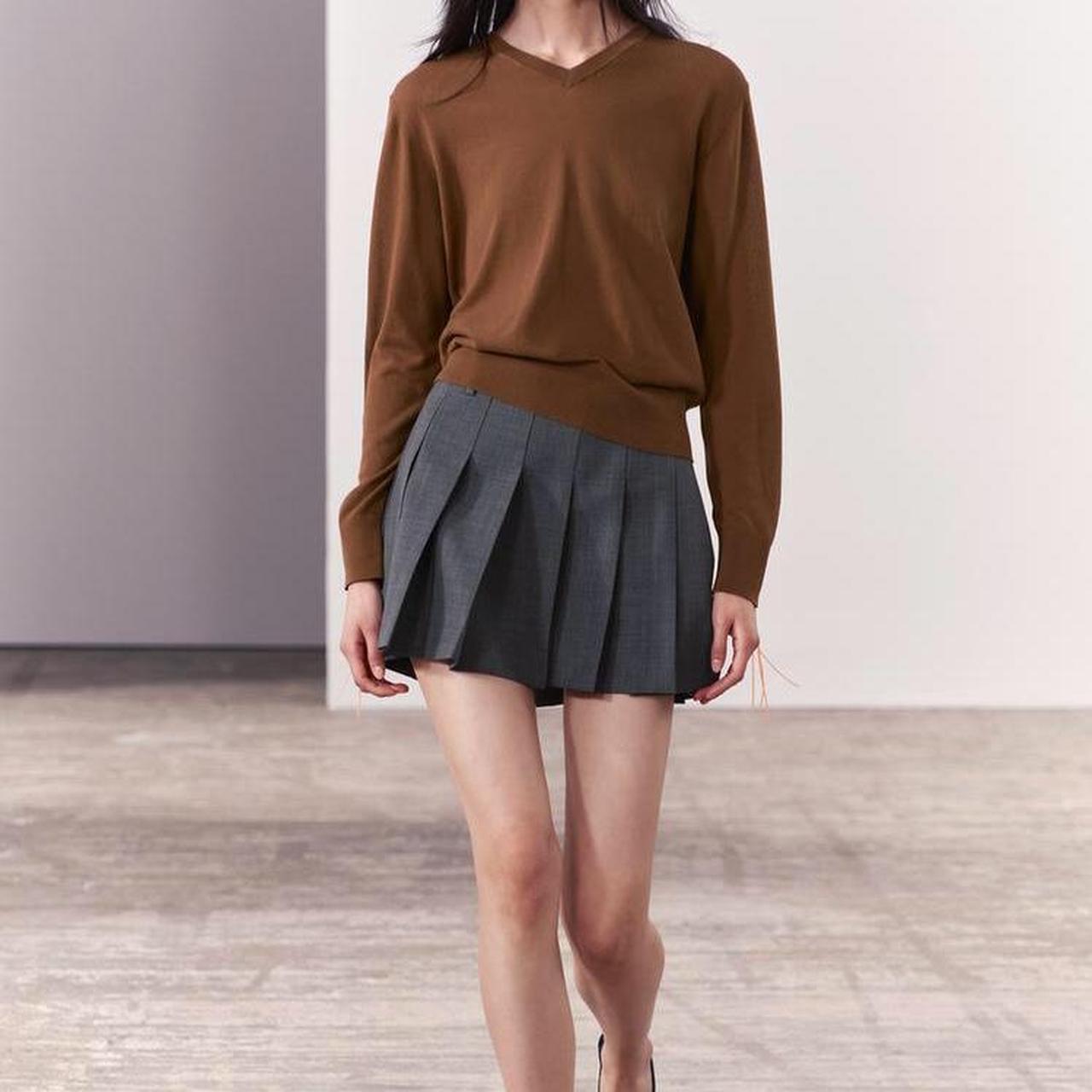 ZARA BOX PLEAT WOOL BLEND MINI SKIRT Original Depop