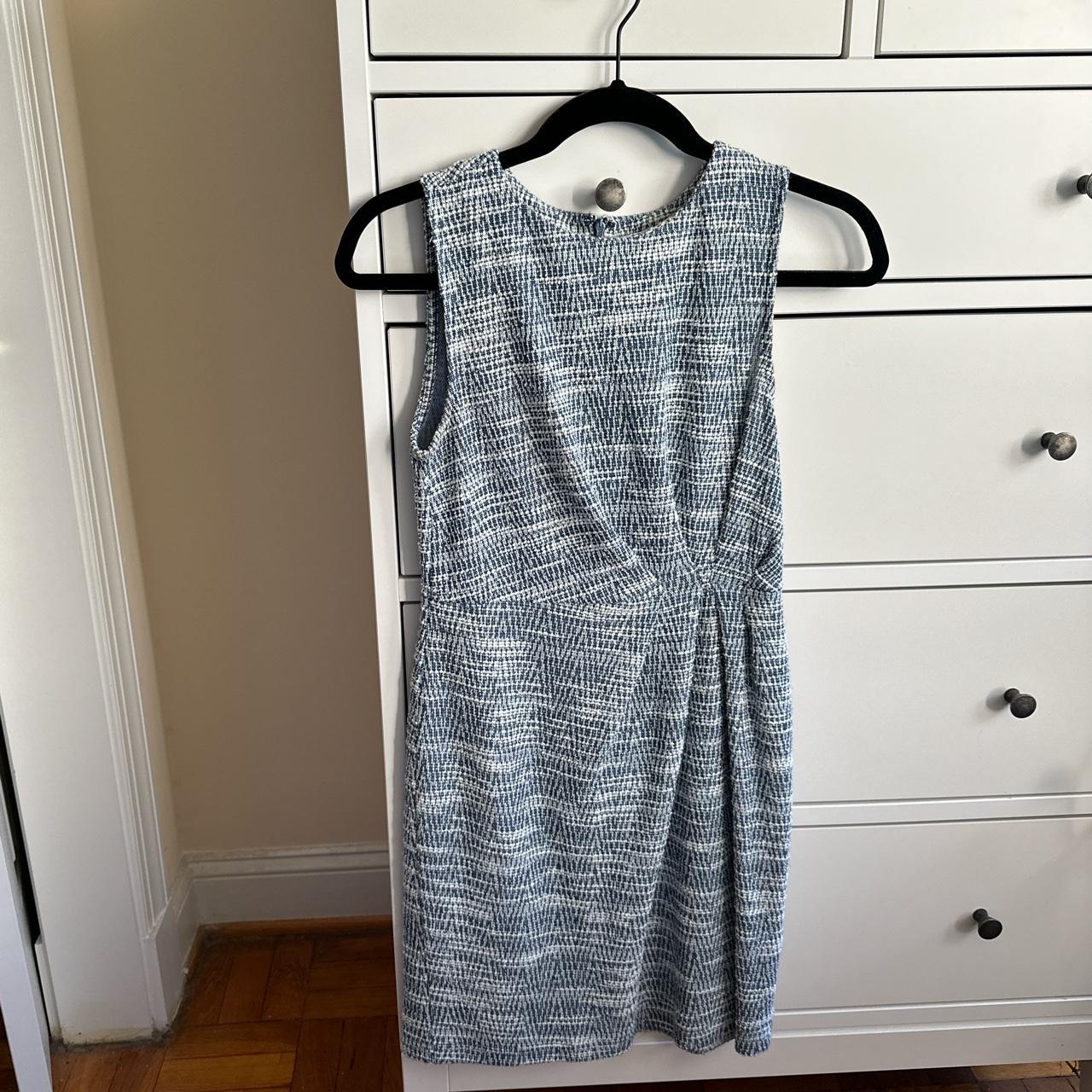 BANANA REPUBLIC WORK DRESS blue and white,... Depop