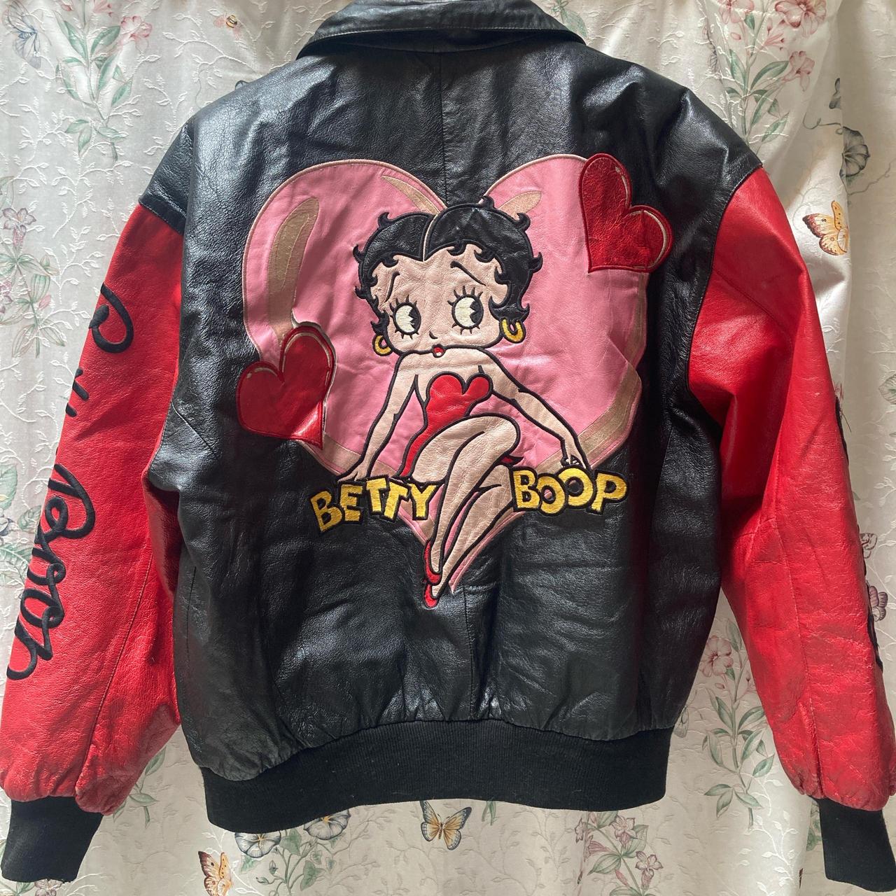 Vintage leather , Betty Boop jacket !!!!! American | Depop Vintage leather , Betty Boop jacket !!!!! American | Depop