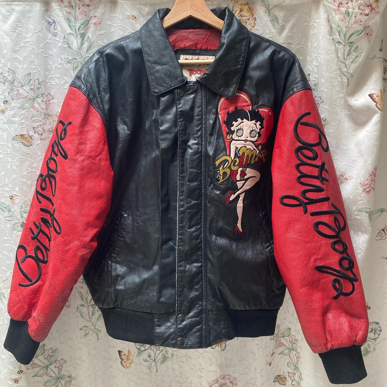 Vintage leather , Betty Boop jacket !!!!! American | Depop Vintage leather , Betty Boop jacket !!!!! American | Depop