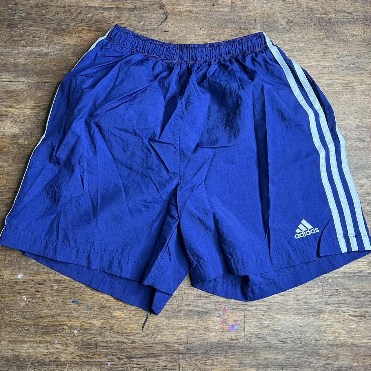 Adidas Women's Blue and White Shorts | Depop