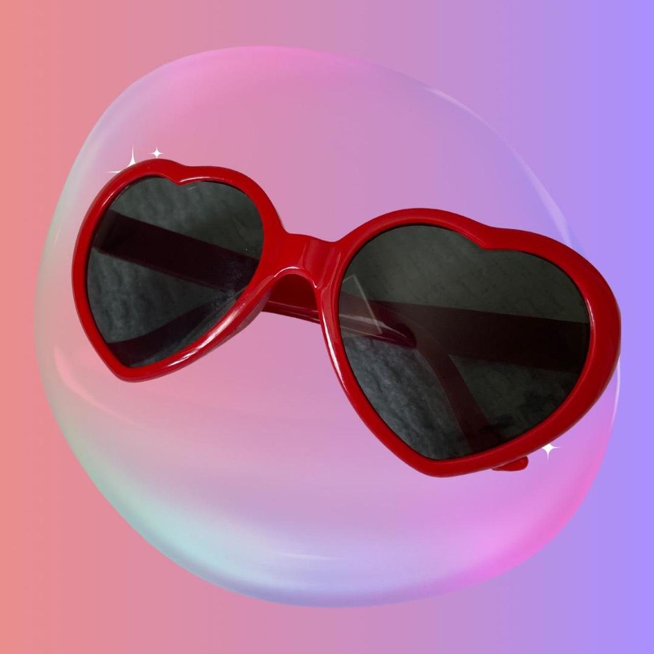 Red heart eye sunglasses Depop