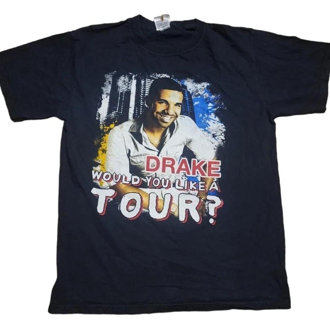 Drake Would you Like A Tour 2015 Black T Shirt Men... Depop