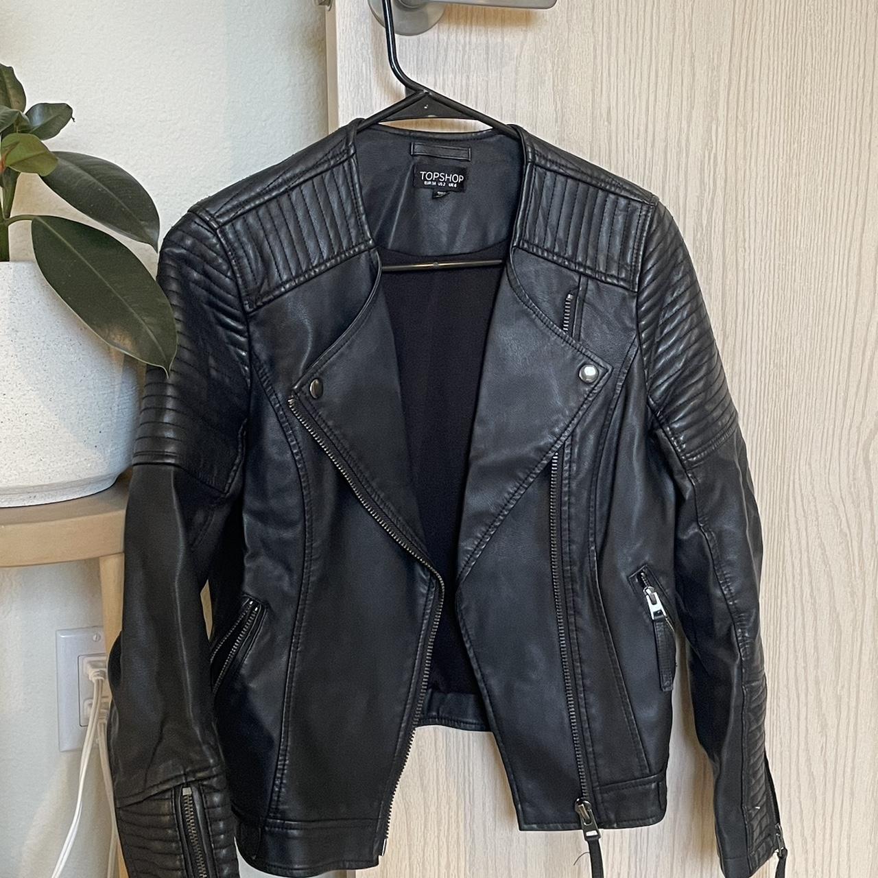 Top shop Genuine Leather Moto jacket. - Depop