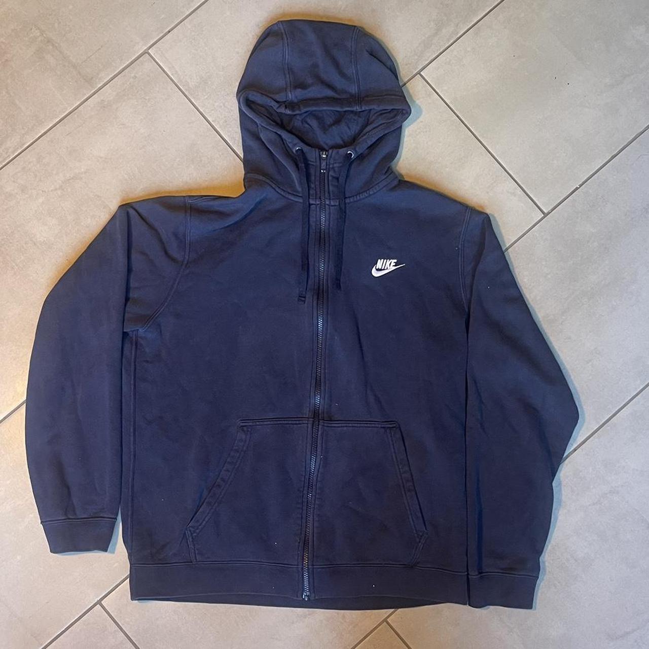 Blue Nike Zip Up Size:Large - Depop