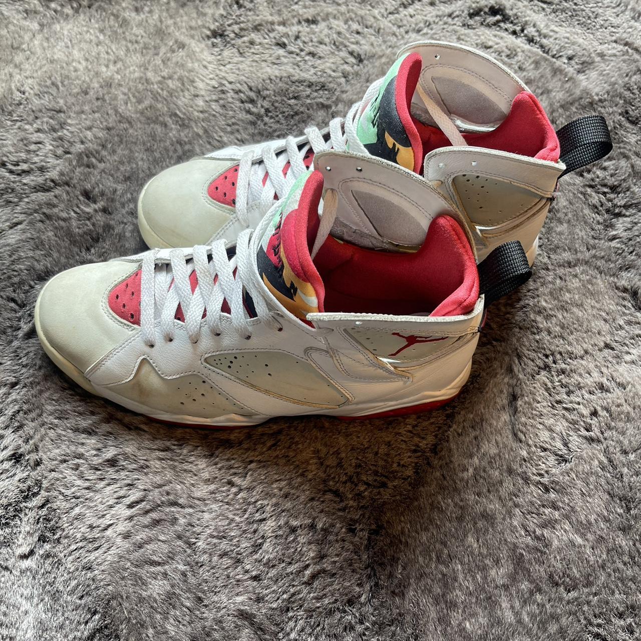 White air Jordan 7 fleas Size 9 - Depop