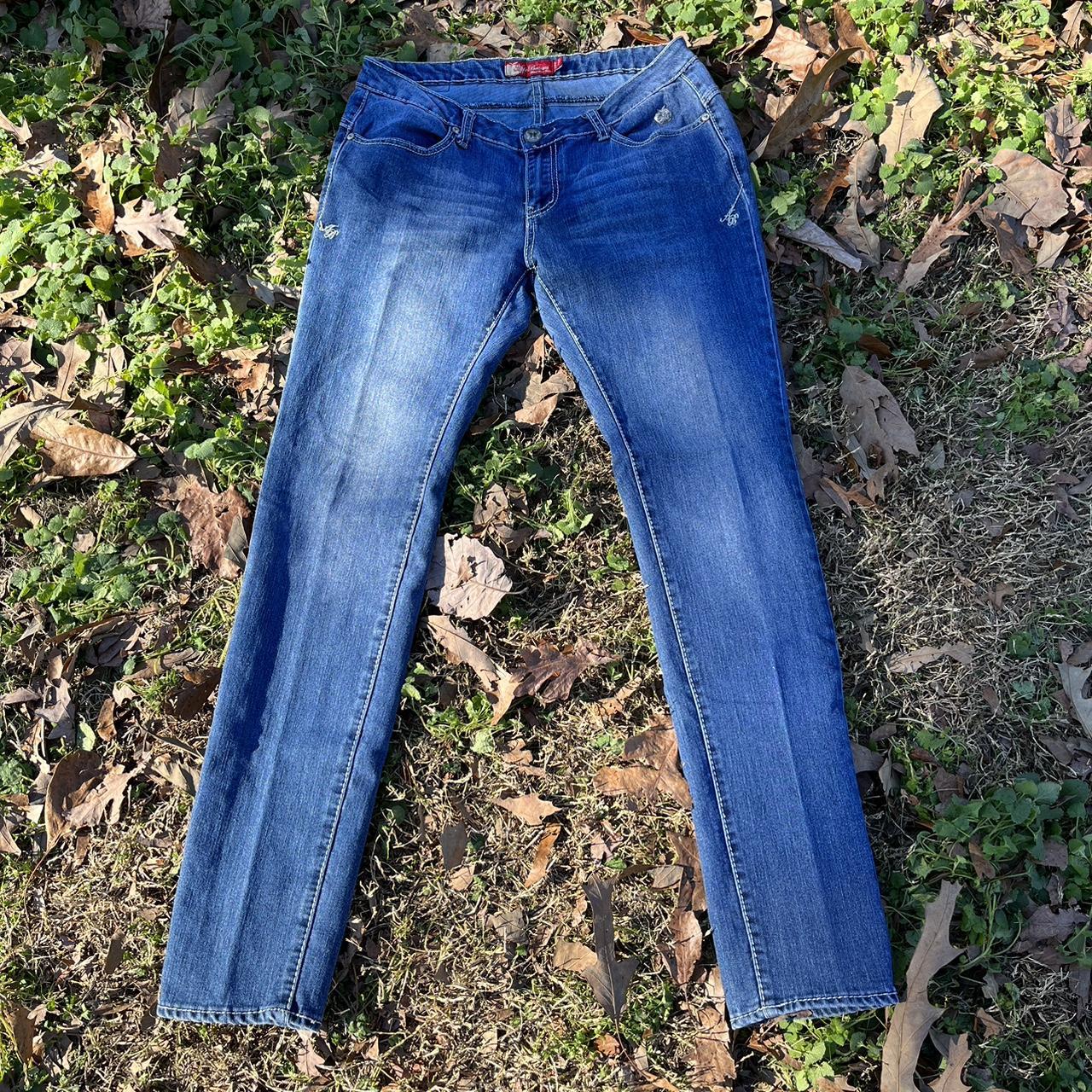 Vintage Apple Bottom Jeans Embroidered stem and... - Depop