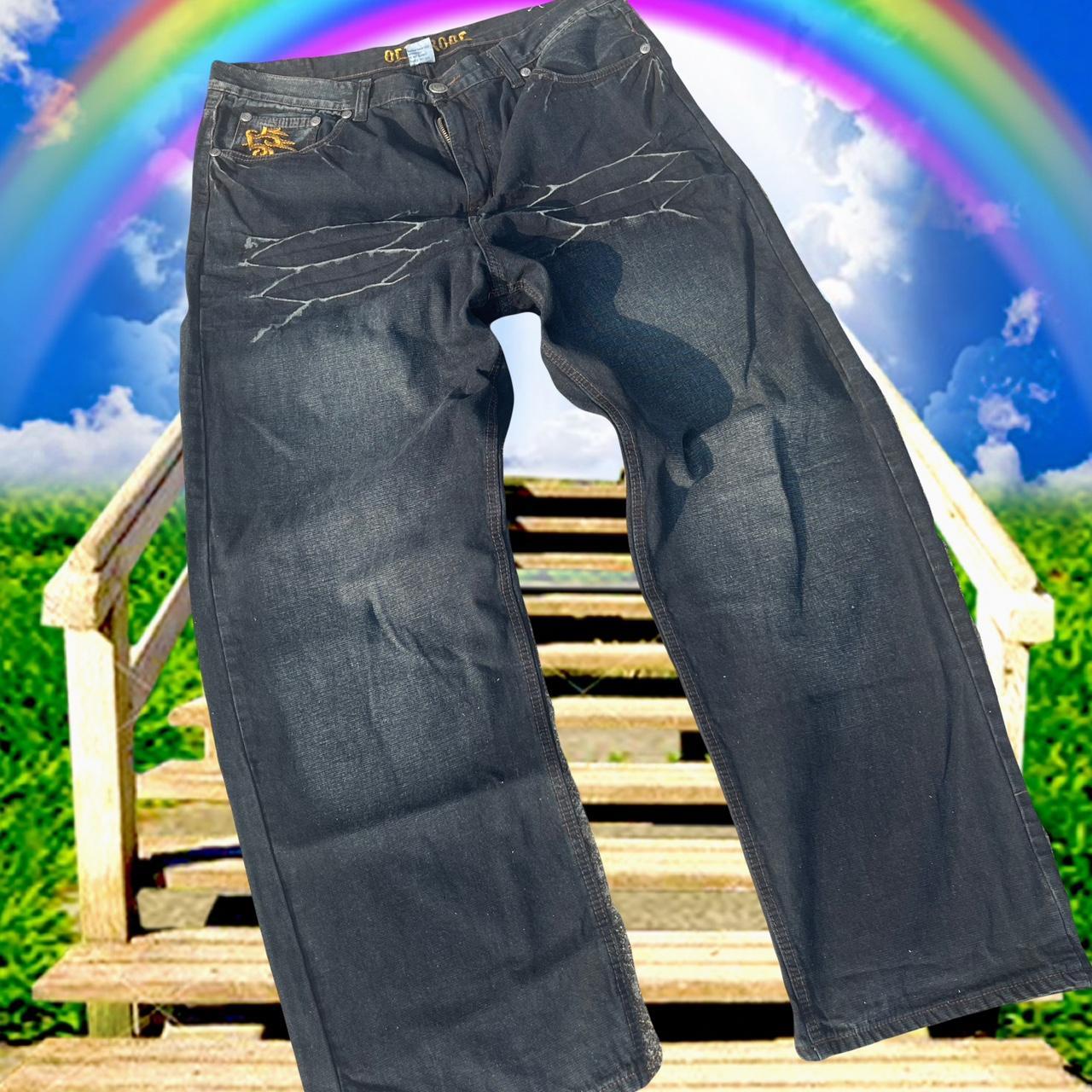 American Vintage Men's Black and Yellow Jeans Depop