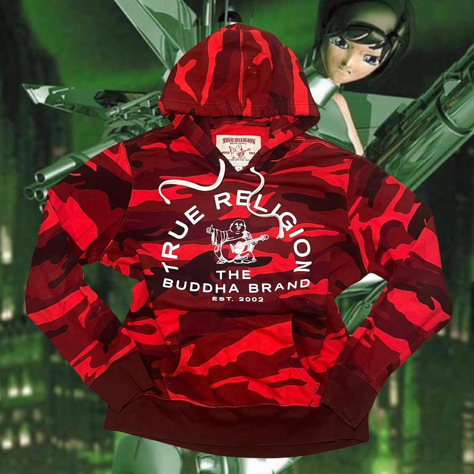 Y2k true religion hoodie. Camo truey buddah hoodie. Depop