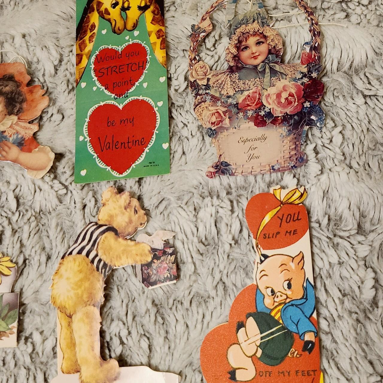 Vintage Valentines Day Cards Lot. (5 cards, 4 tags) - Depop
