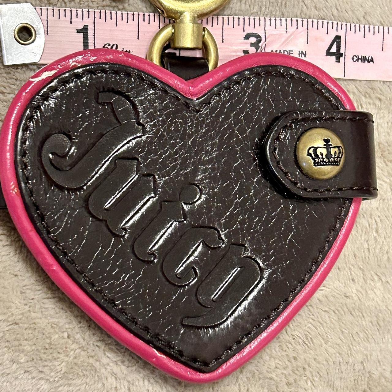 Juicy Couture gold tone black leather, heart and 'J' - Depop