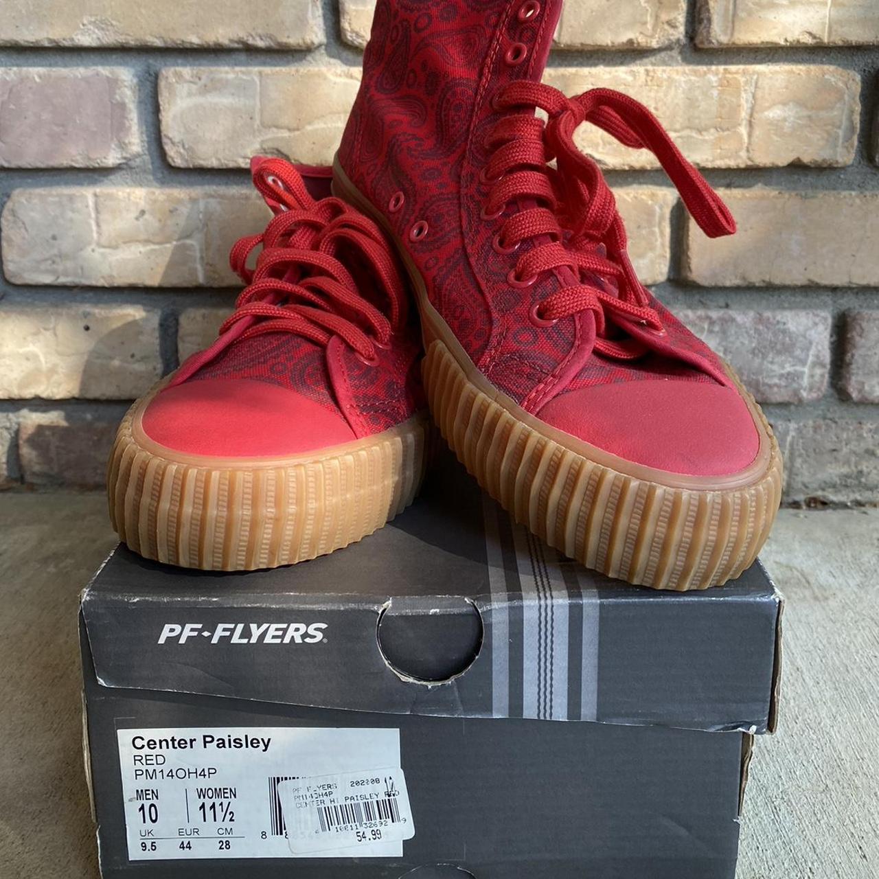 PF Flyers. Red paisley print. 10M/11.5W. Never worn. Depop