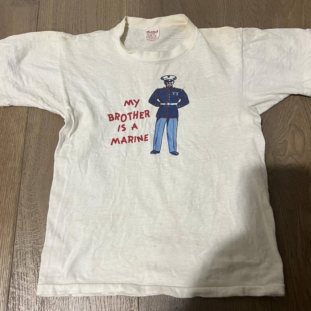 Vintage 1950s 60s Champion Marine Kids Shirt USA...