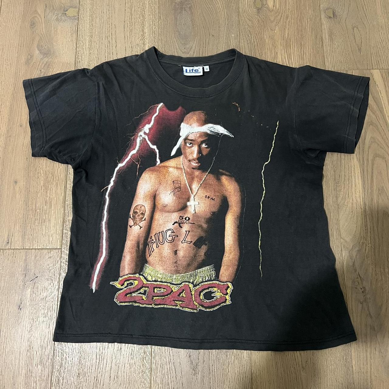 Vintage 90s Tupac Shakur 2Pac Memorial Rap Tee Shirt... - Depop