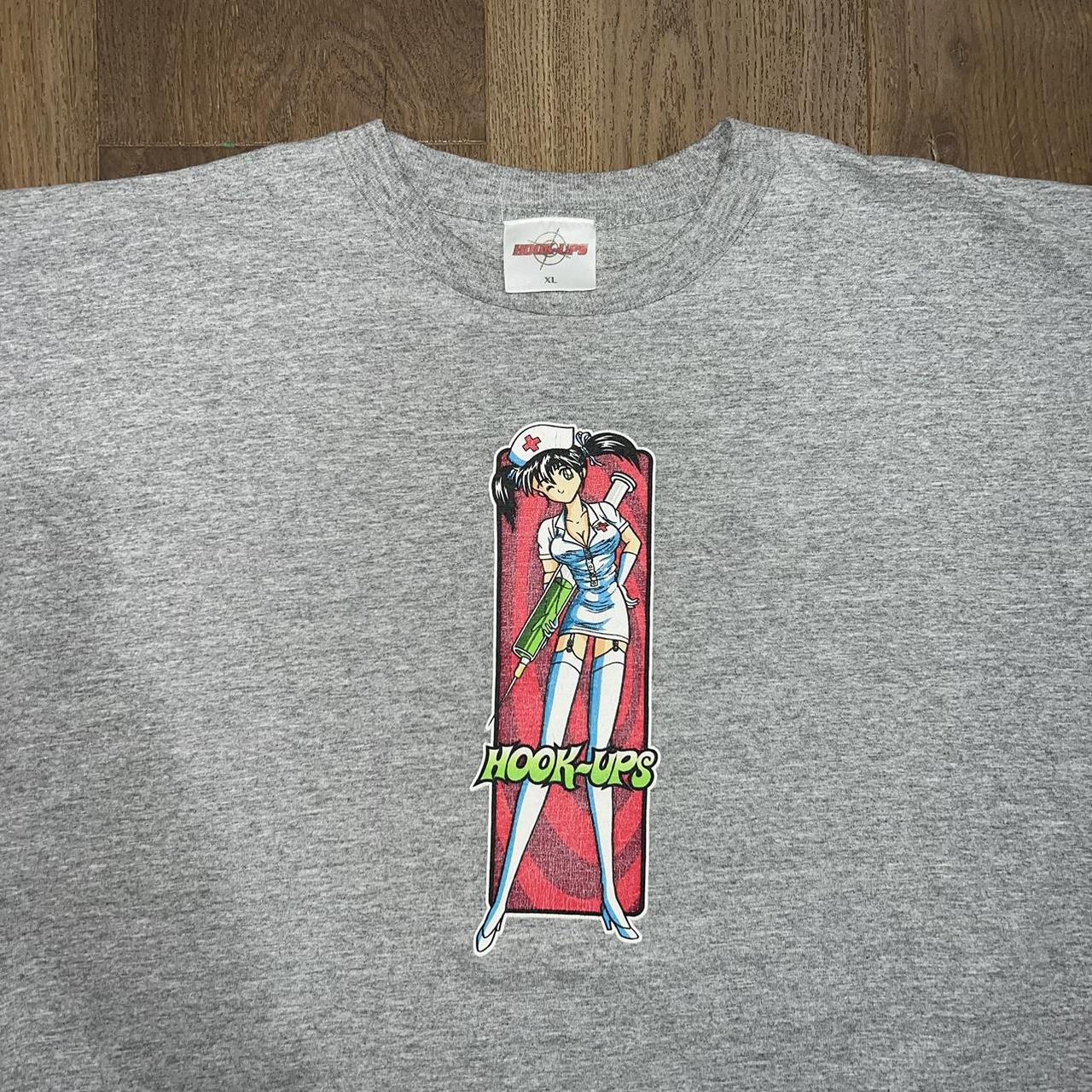 RARE Vintage Hook-Ups Shirt Skateboard Anime Nurse - Depop