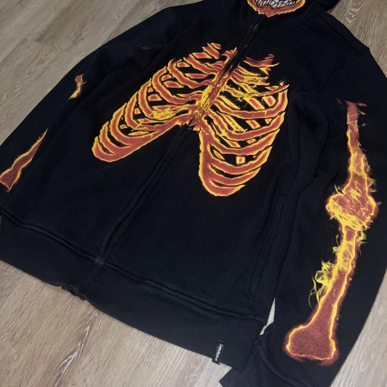 Vintage Tony Hawk Full Zip Skeleton Skull Hoodie | Depop