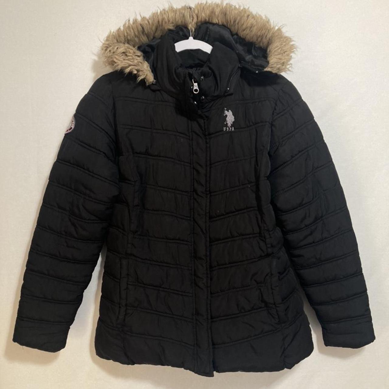 US Polo Assn Womens Puffer Quilted Jacket Faux Fur... - Depop