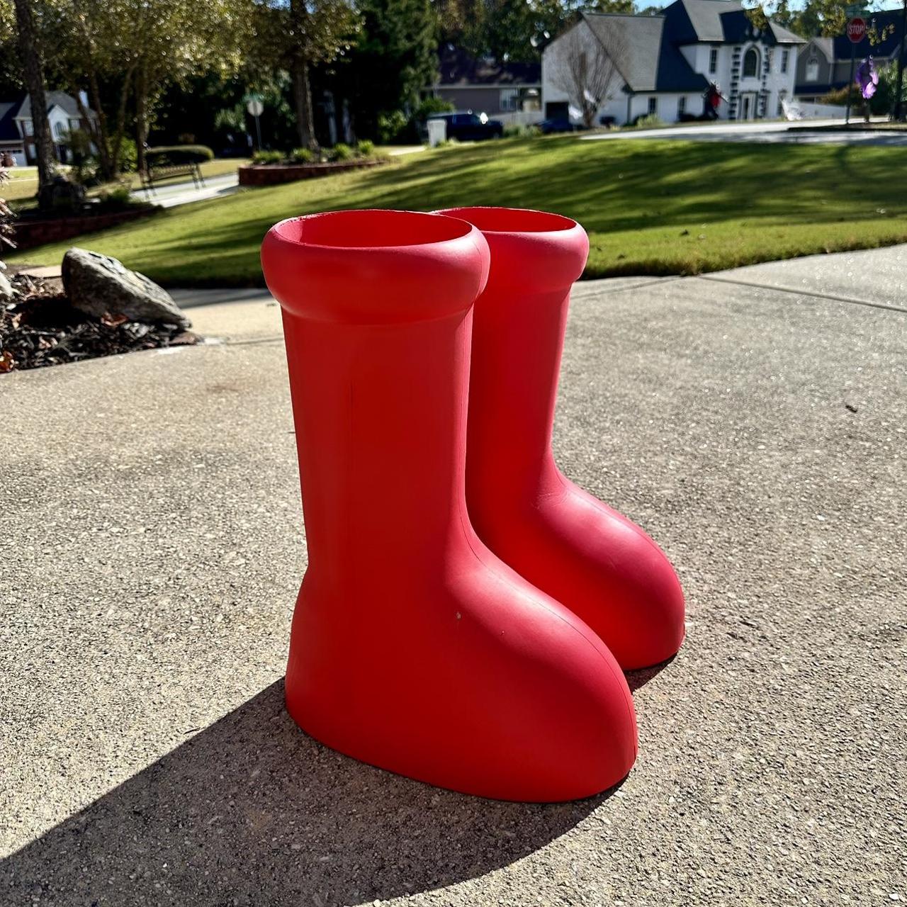 Name: Big Red Boots Size: 11 Condition:... - Depop