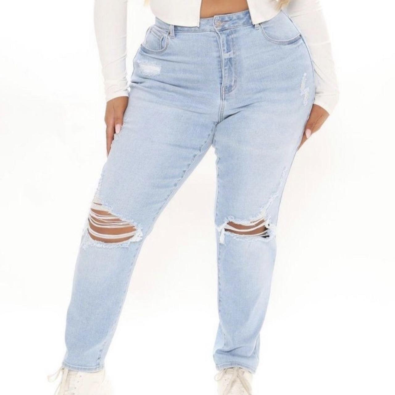 Fashion nova mom jeans size 18 (Plus Size) There - Depop