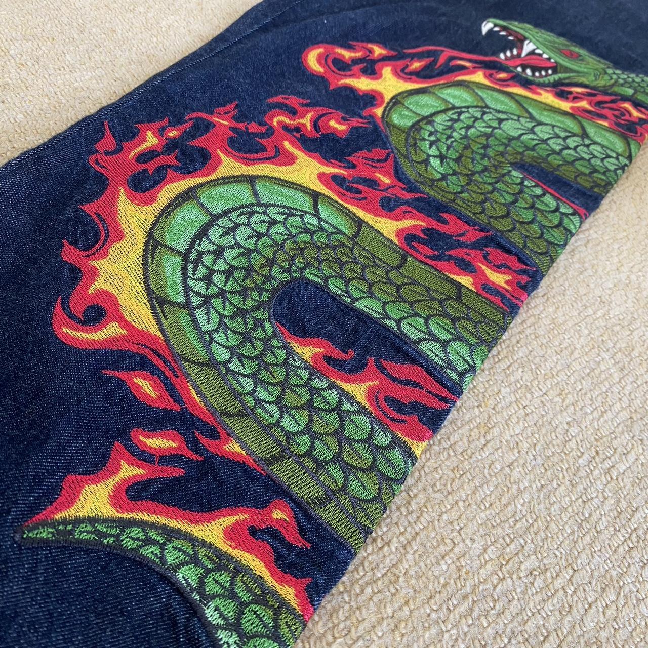 Embroided Dragon bounty bodega jeans bought at... - Depop