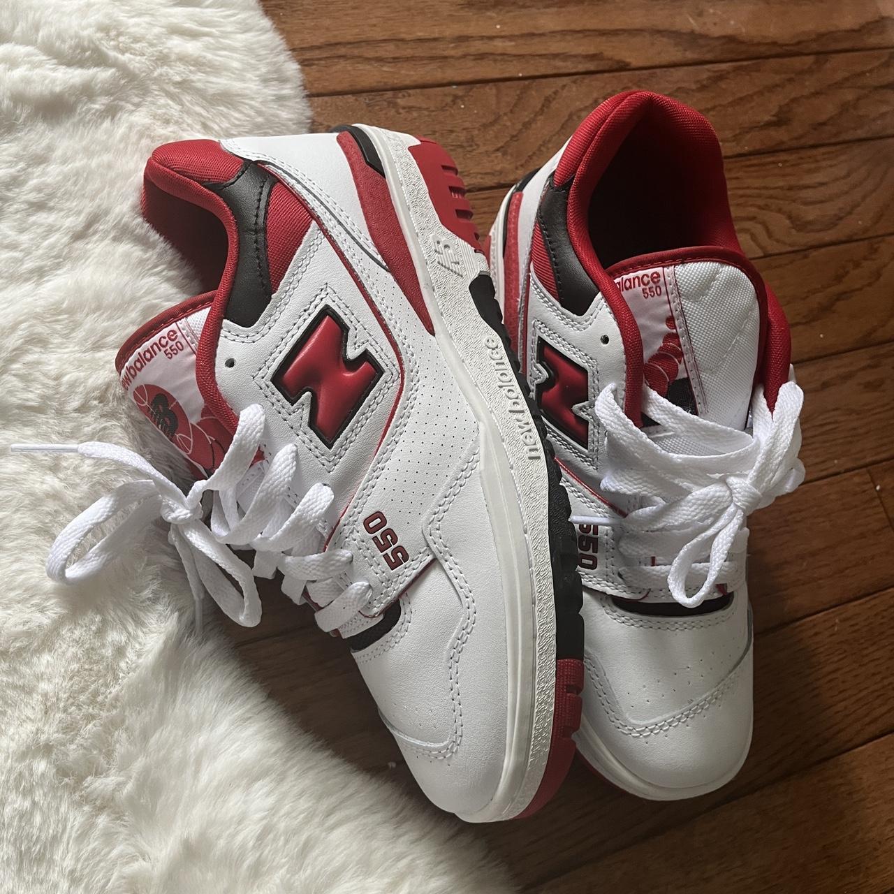 new balance red and white boots