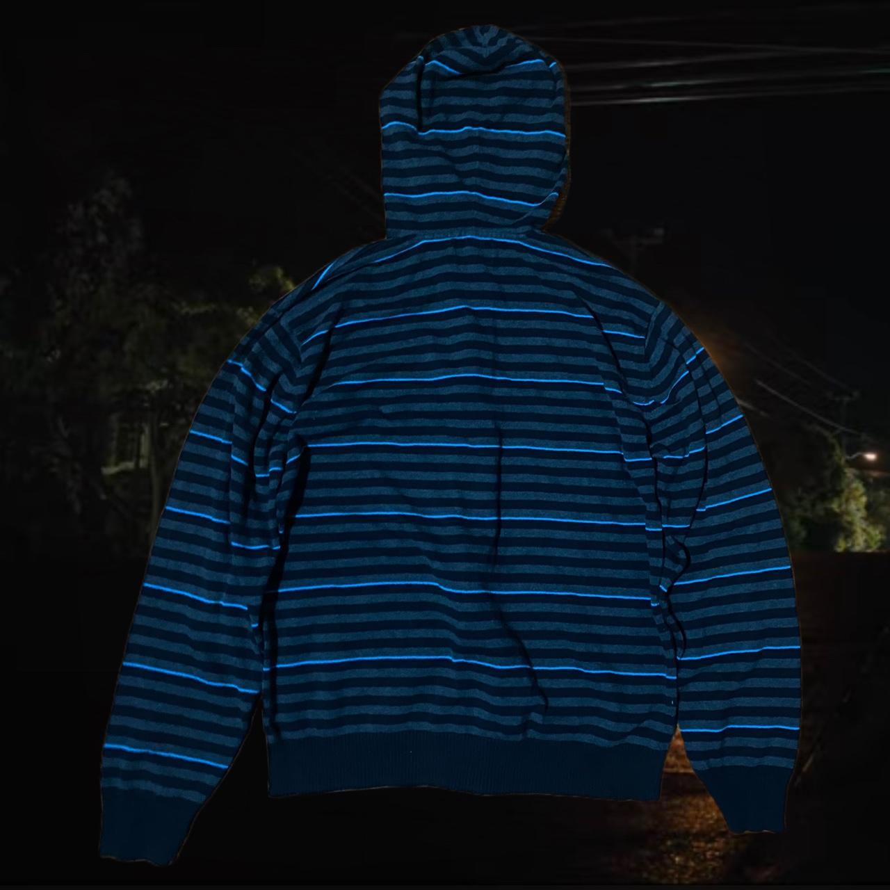 Vintage Black and Blue Zip Up Hoodie Says XL but... Depop