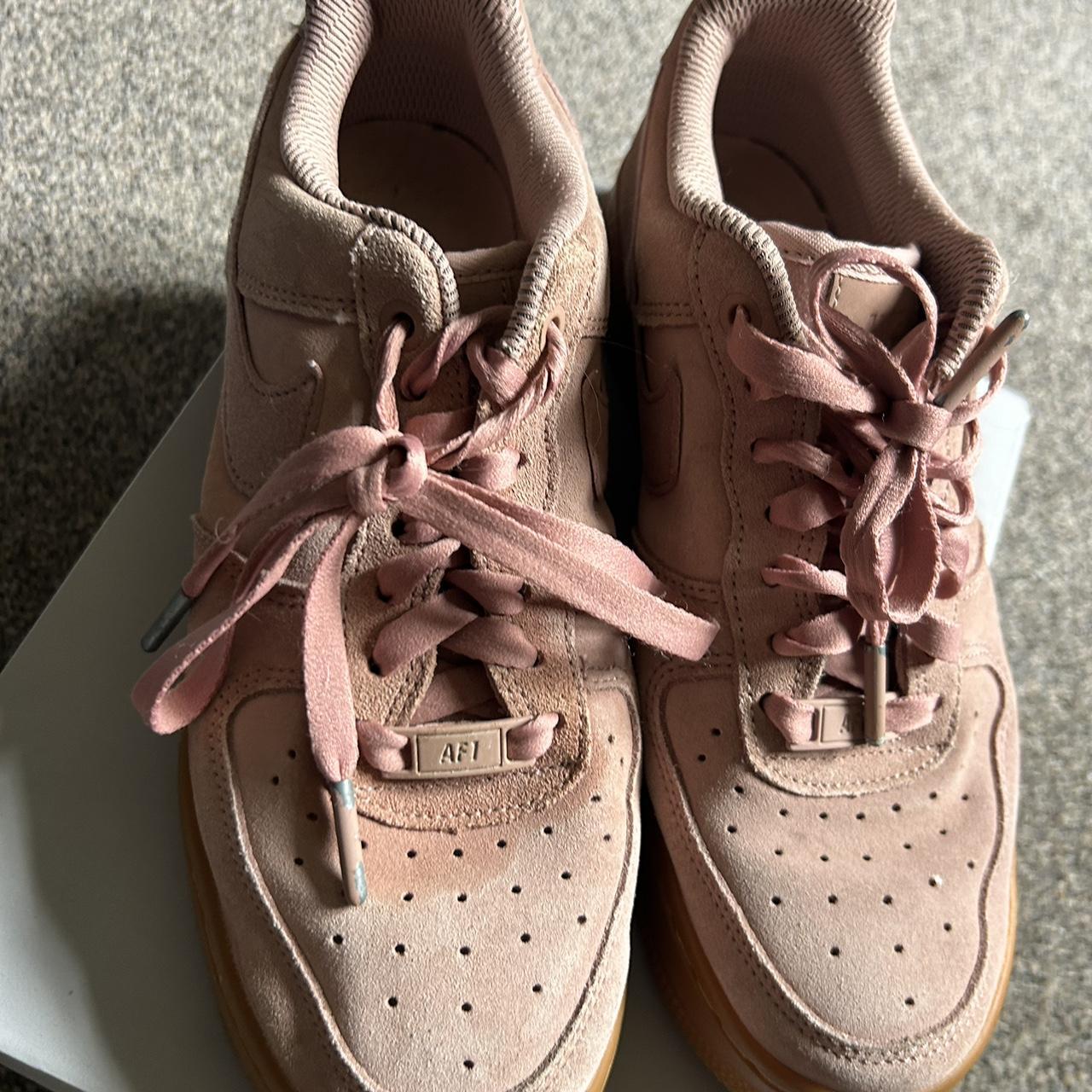 Pink suede nike trainers best sale