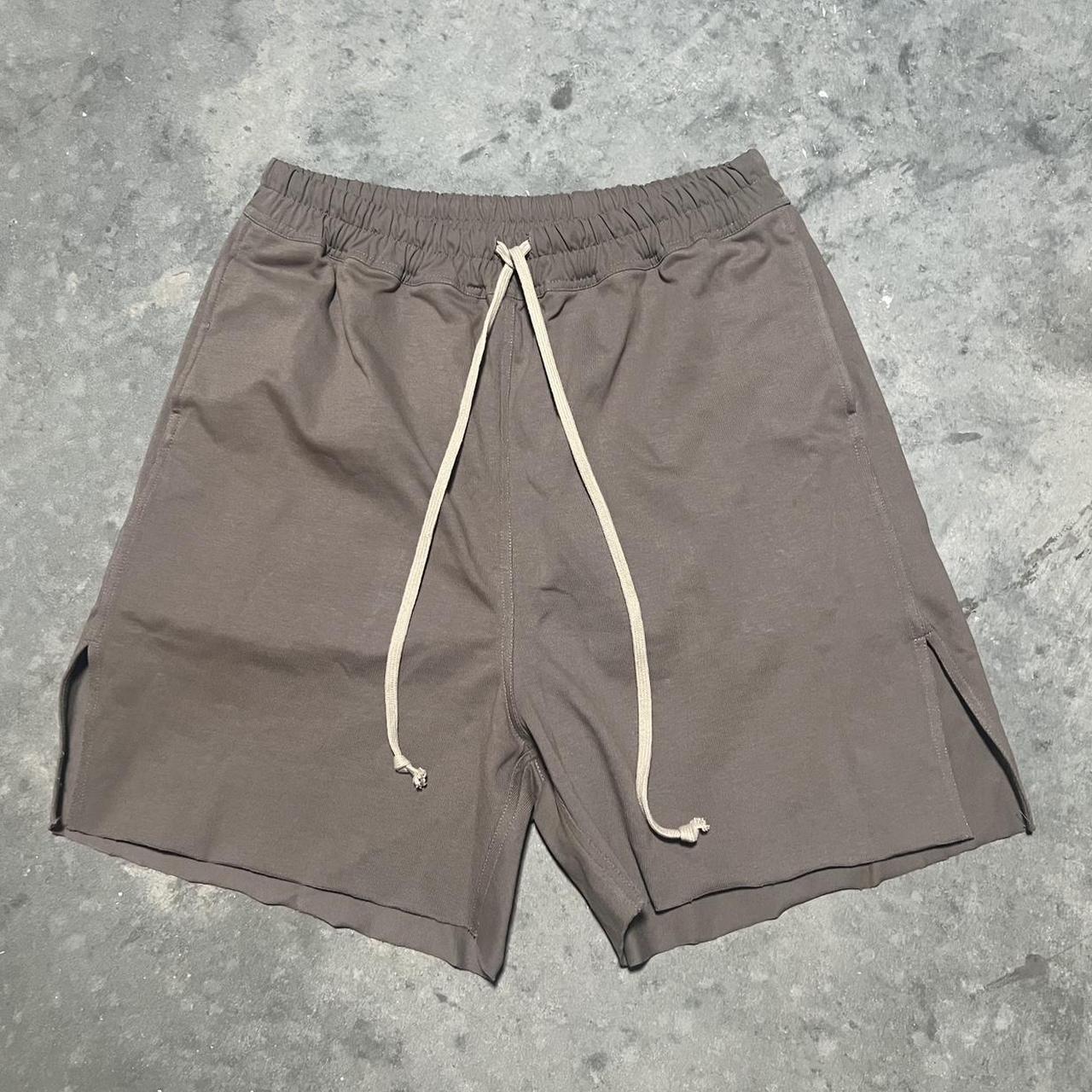 Rick Owens Men's Shorts - Brown/Grey - L – Rick Owen's Brown Hollywood Boxer Shorts Fits …