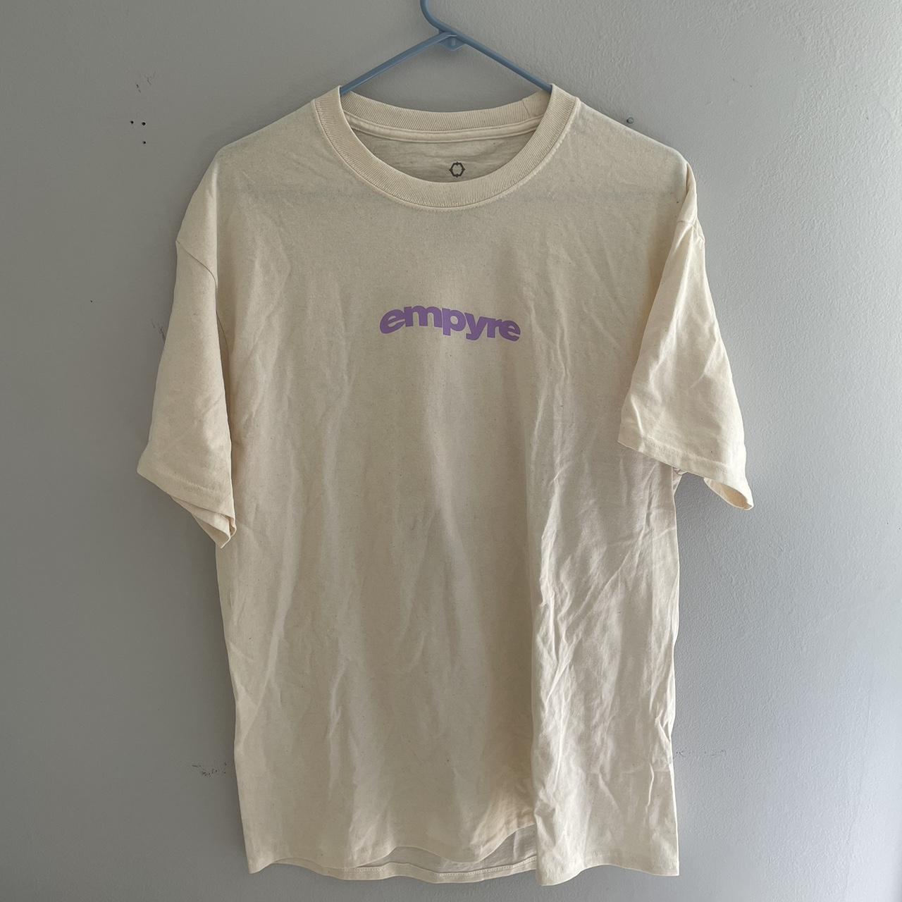 Empyre Men's Cream and Purple Shirt | Depop