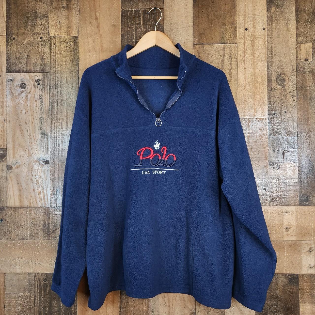 Polo Ralph Lauren Men's Red and Navy Jumper | Depop