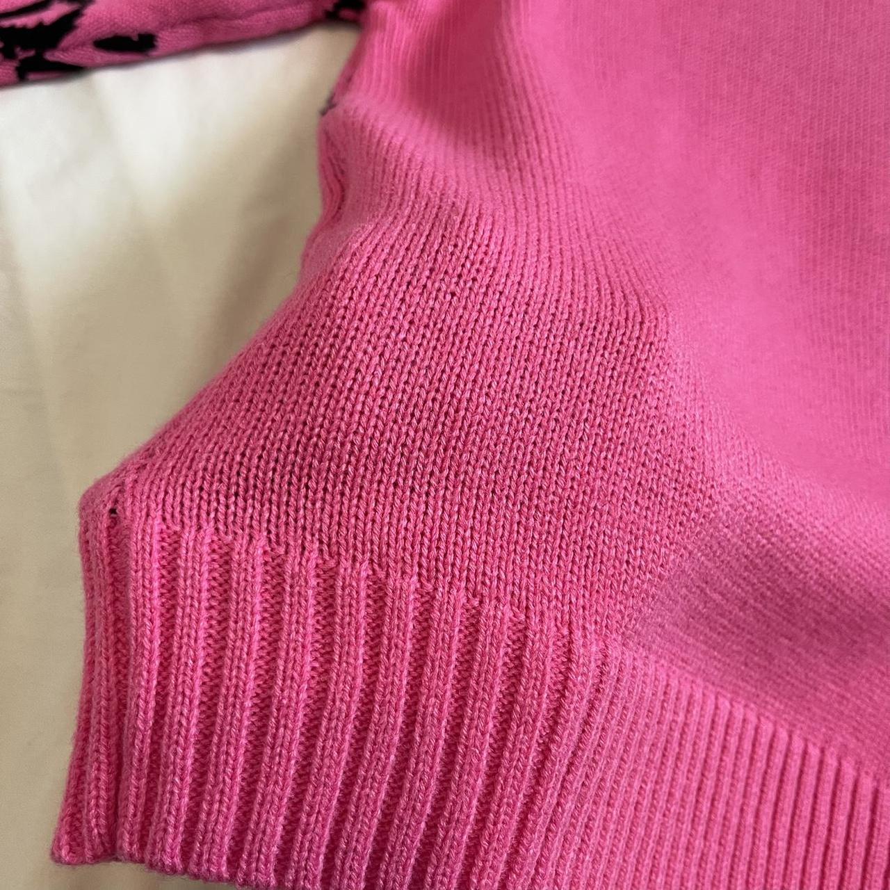 Barbie Women's Pink and Black Jumper | Depop