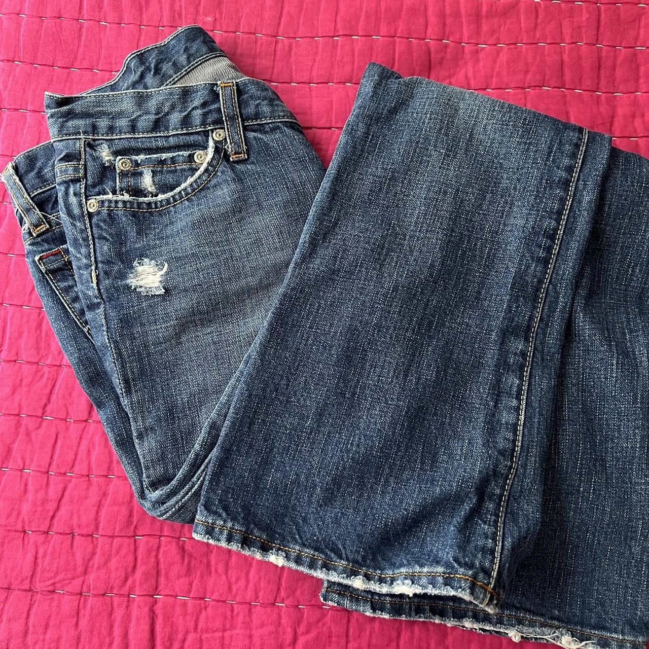 y2k low rise bootcut flare jeans • brand blue... Depop