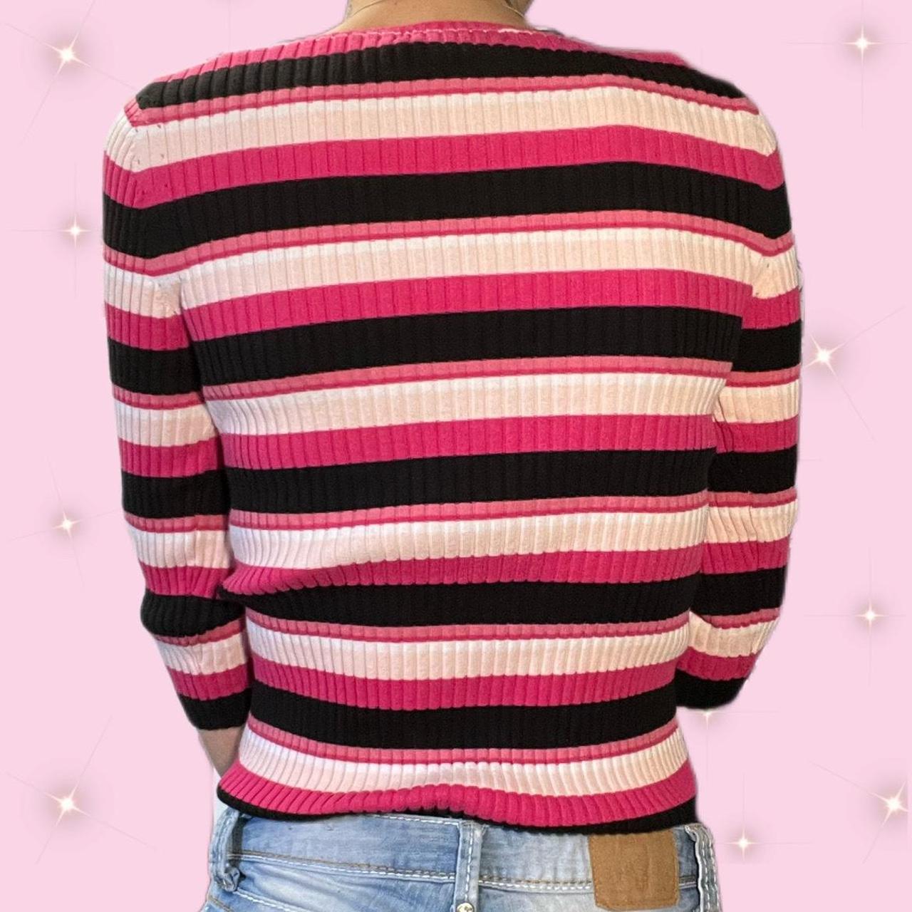 Express Women's Pink and Black Jumper Depop