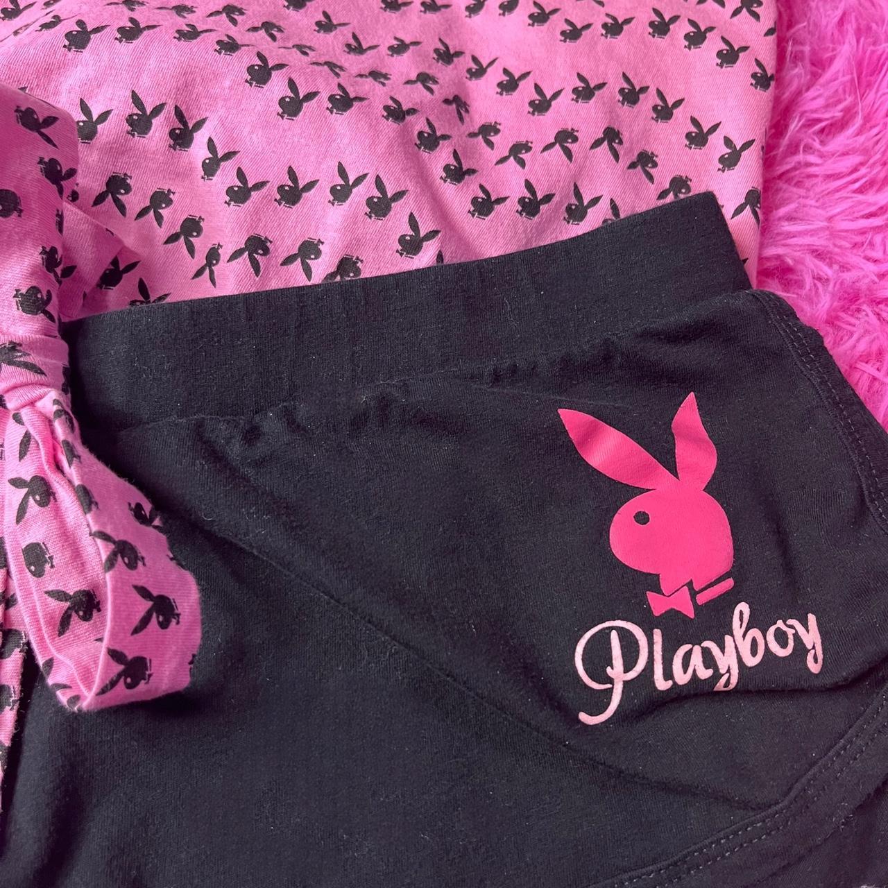 Playboy pink pajama set booty shorts & ruffled tank... Depop