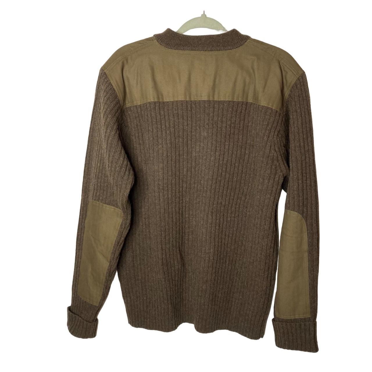 LL Bean Commando Lambs Wool Brown Sweater Henley 1/4... - Depop