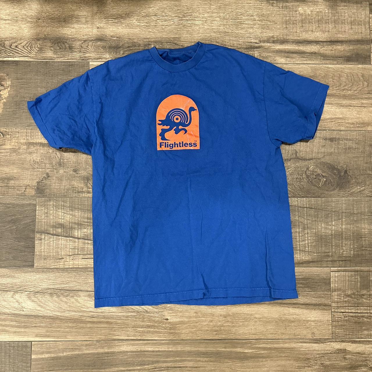 blue flightless records t shirt. thrifted. selling... - Depop