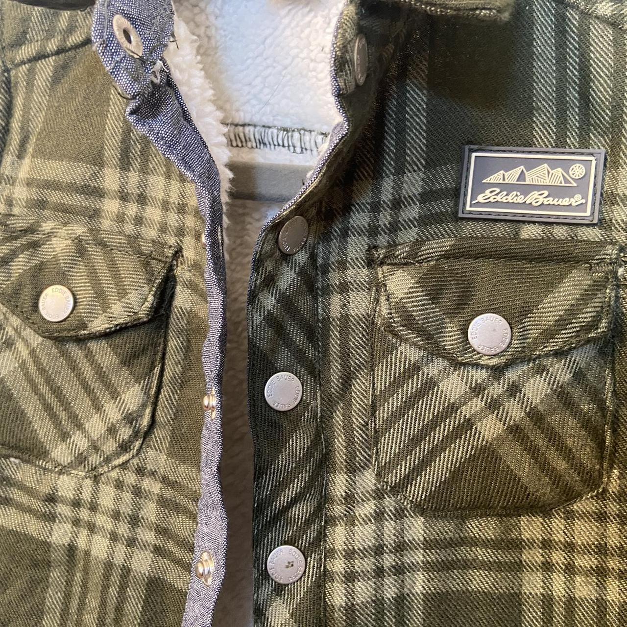 Eddie Bauer Shacket Shirt Green Plaid, Depop
