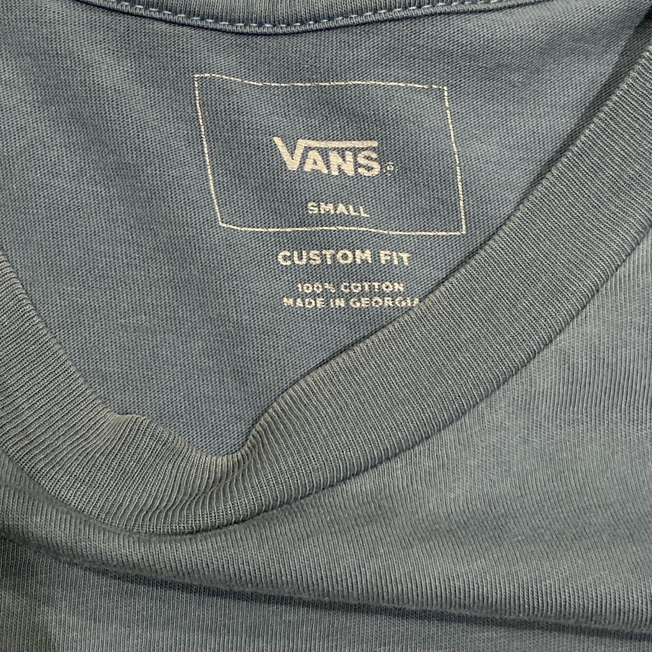 Vans Men's Blue and White T-shirt | Depop