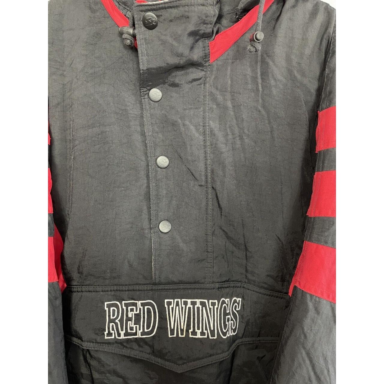 Vintage 90s Detroit Red Wings 1/2 Zip Starter Hockey Jacket Coat NHL Size XL