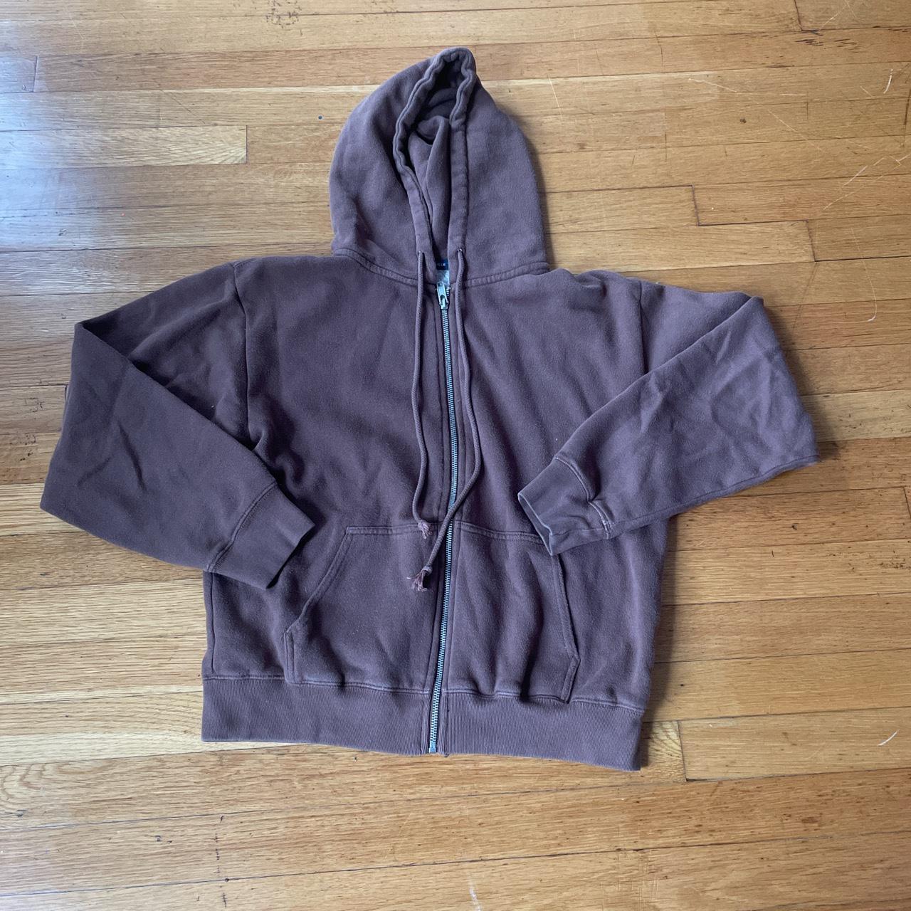 super cute brandy Melville brown zip up! so comfy... - Depop