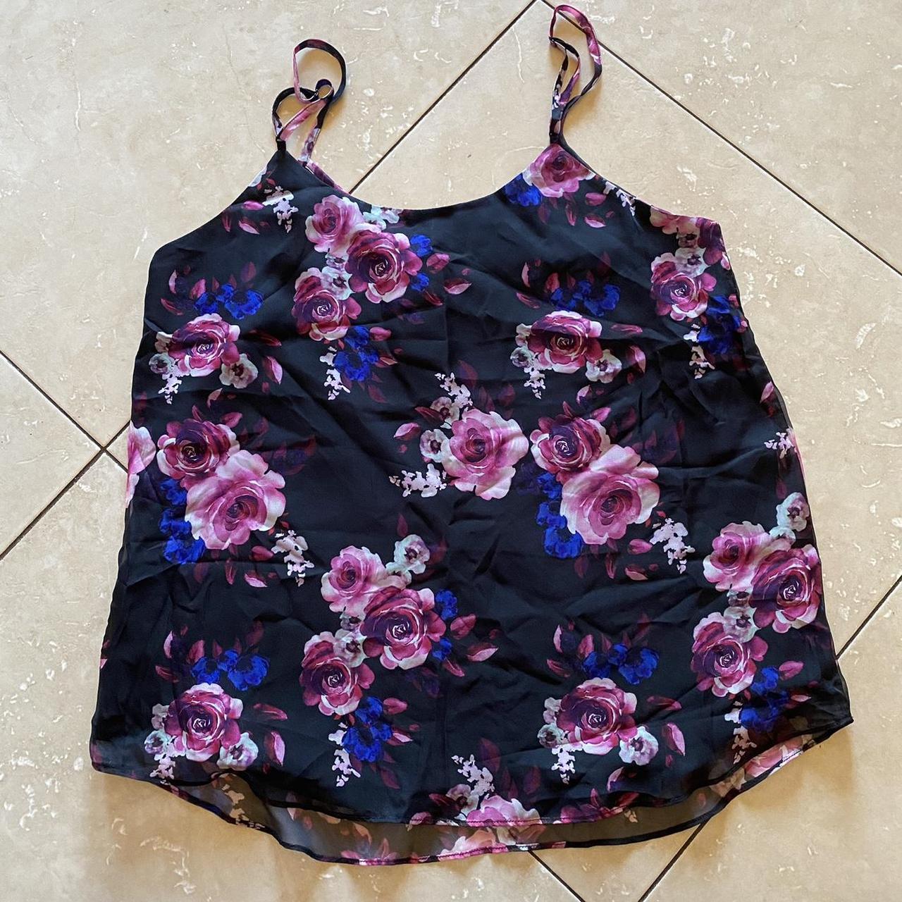 Bebe Floral Tank Top Cute! Could fit S-L tbh,... - Depop