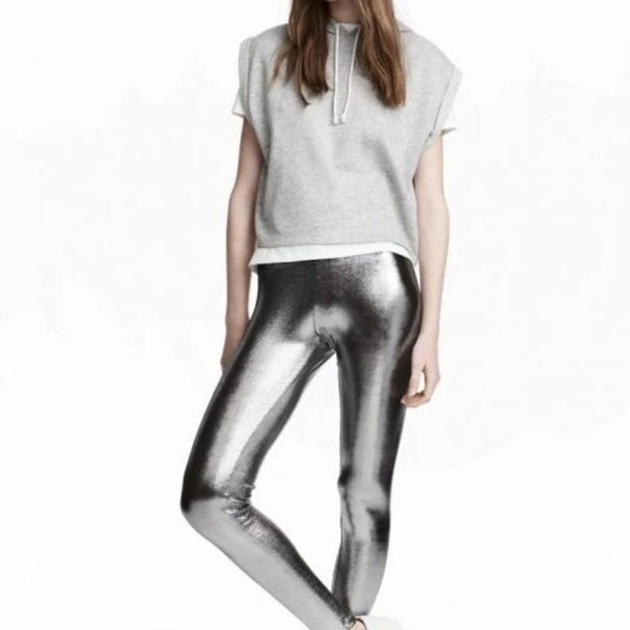 H&m silver leggings best sale