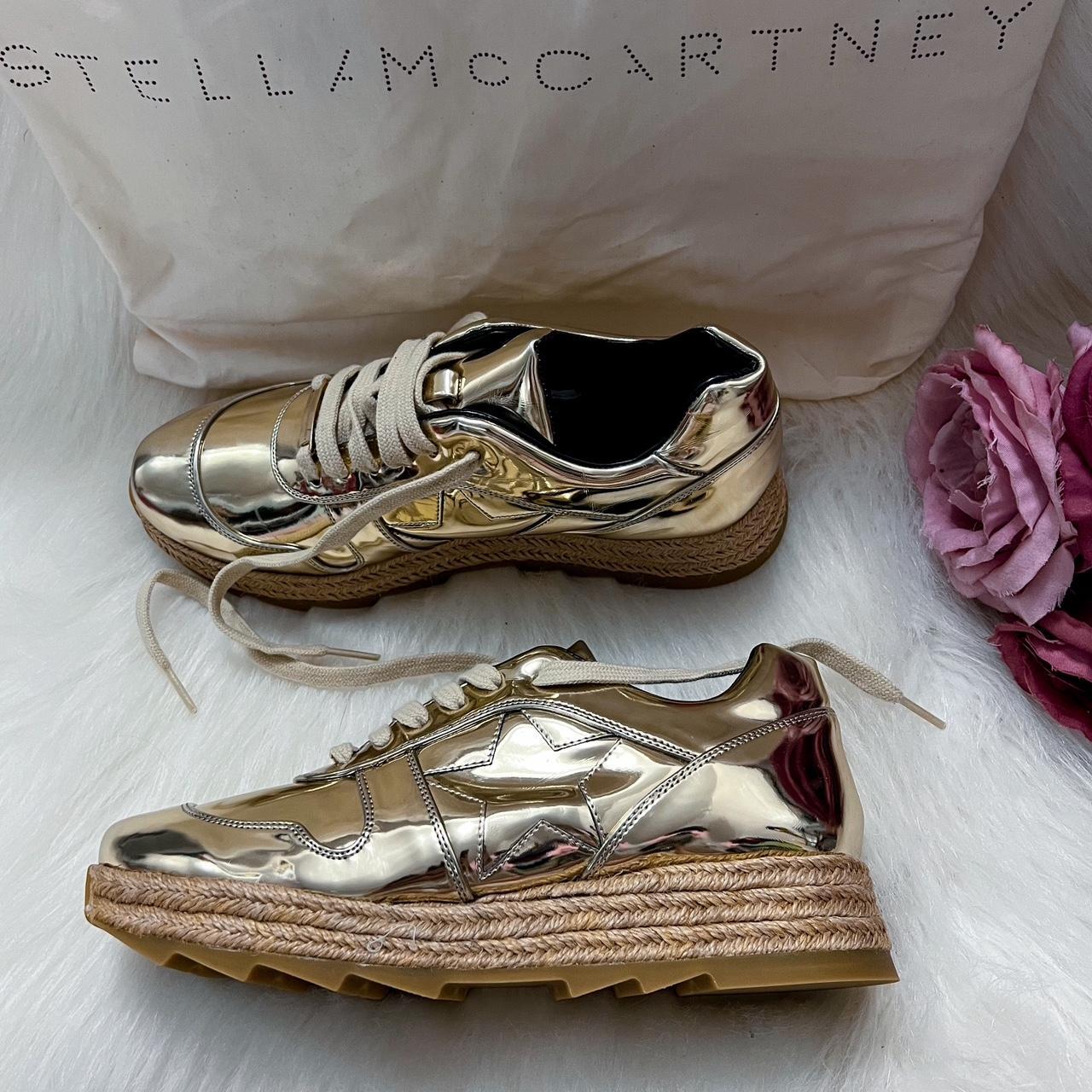 24PF new/Stella McCartney エリーゼスニーカー Sneakers Gold Stella McCartney Elyse Women's Star Printed Platform Lace Up