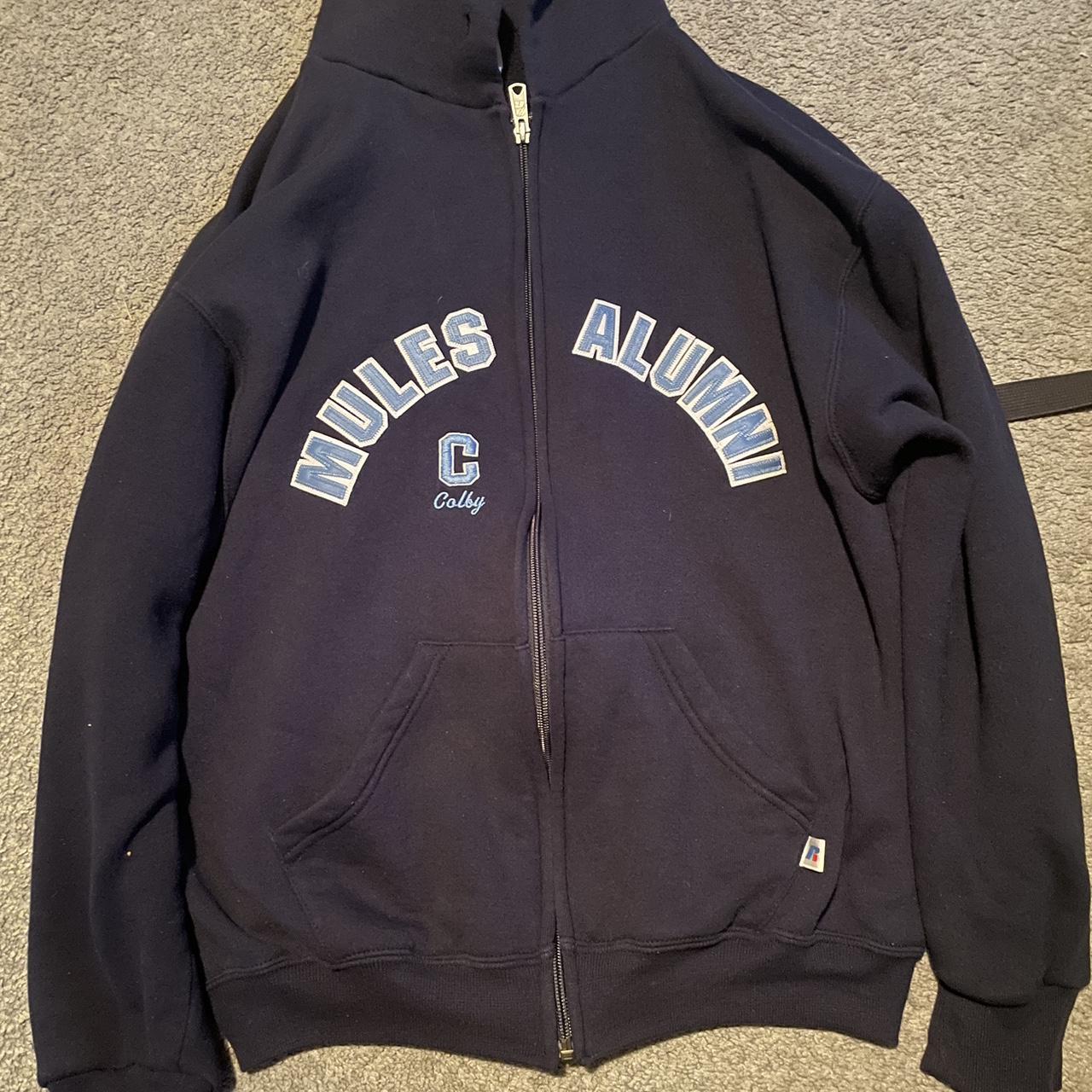 Vintage Russell zip up hoodie Size men’s medium but... Depop